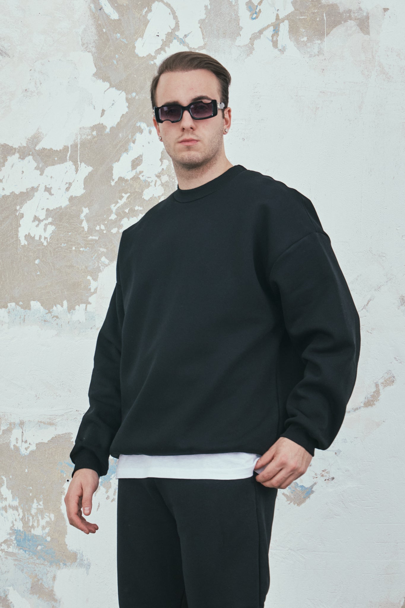 Siyah Basic Oversize Sweatshirt - S101