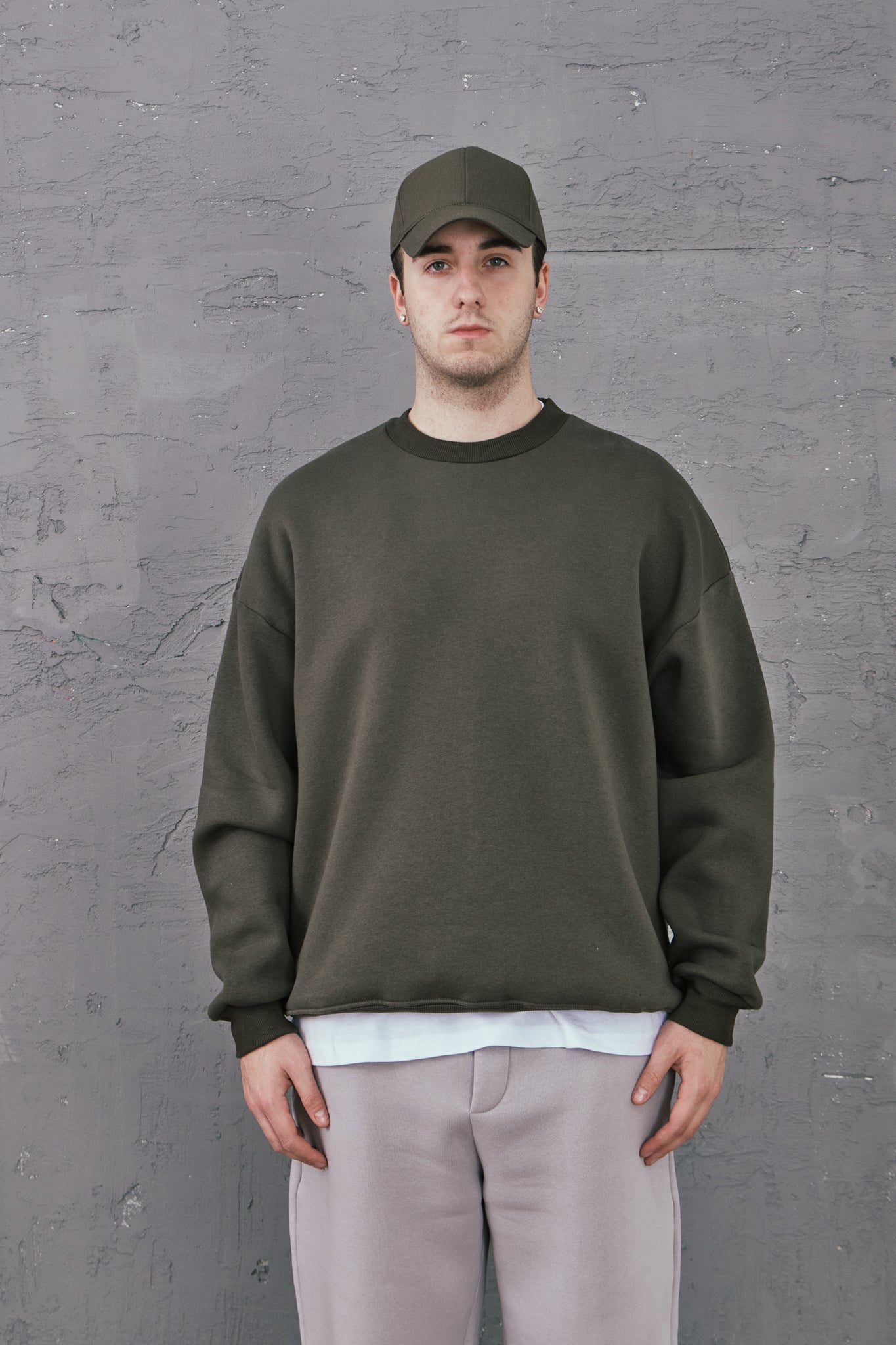 Haki Basic Oversize Sweatshirt - S104